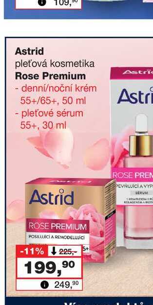 Astrid pleťová kosmetika Rose Premium - denní/noční krém 55+/65+, 50 ml