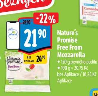   Nature's  Promise Free From Mozzarella • 120 g 