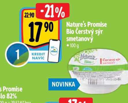   Nature's Promise Bio Čerstvý sýr smetanový 100 g  