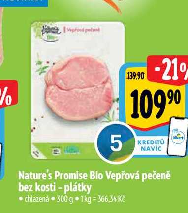   Nature's Promise Bio Vepřová pečeně bez kosti - plátky  300 g