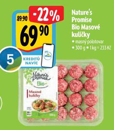   Nature's Promise Bio Masové kuličky 300 g