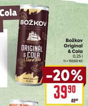 Božkov Original & Cola 0,25l