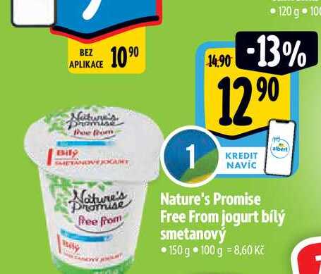 Nature's Promise Free From jogurt bílý smetanový 150 g 