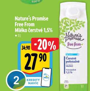 Nature's Promise Free From Mléko čerstvé 1,5% 1l