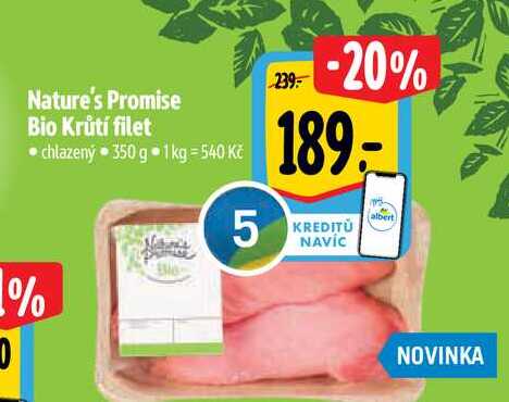 Nature's Promise Bio Krůtí filet chlazený 350g 