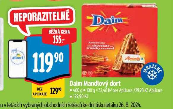 Daim Mandlový dort 400 g