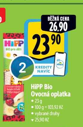 HiPP Bio Ovocná oplatka 23g vybrané druhy 