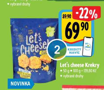 Let's cheese Krekry 50 g vybrané druhy 