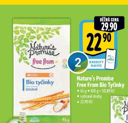 Nature's Promise Free From Bio Tyčinky 45 g 