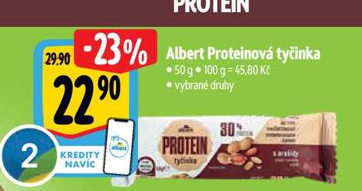 Albert Proteinová tyčinka 50 g vybrané druhy 