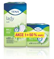 TENA Lady Slim Mini 1 20 ks + 50% NAVÍC