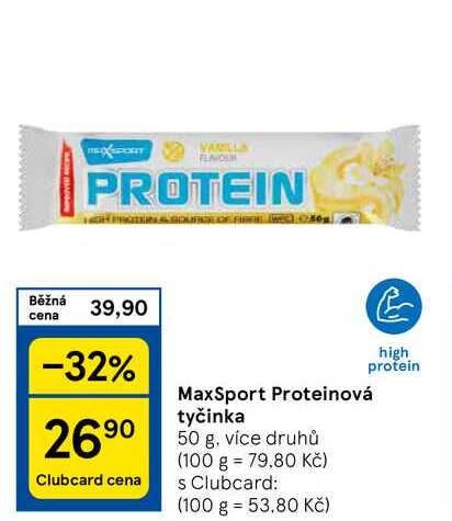 MaxSport Proteinová tyčinka, 50 g