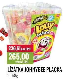 LÍZÁTKA JOHNYBEE PLACKA 100x8g 