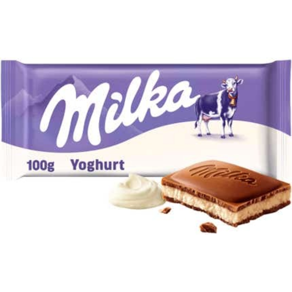 Milka Čokoláda Mléčná z alpského mléka s jogurtovou náplní