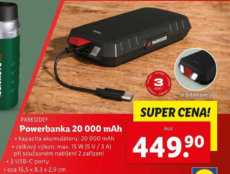 Powerbanka 20 000 mAh 