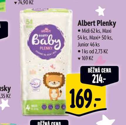   Albert Plenky Midi 62 ks, Maxi 54 ks, Maxi+ 50 ks, Junior 46 ks  