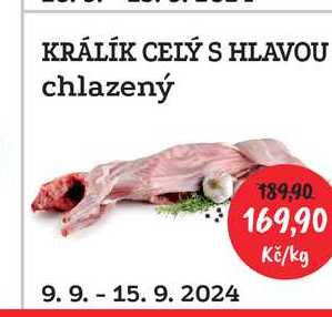 KRÁLÍK CELÝ S HLAVOU chlazený 1kg