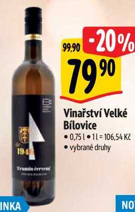 Vinařství Velké Bílovice, 0,75 l