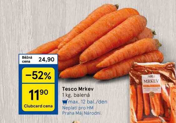 Tesco Mrkev, 1 kg, balená 