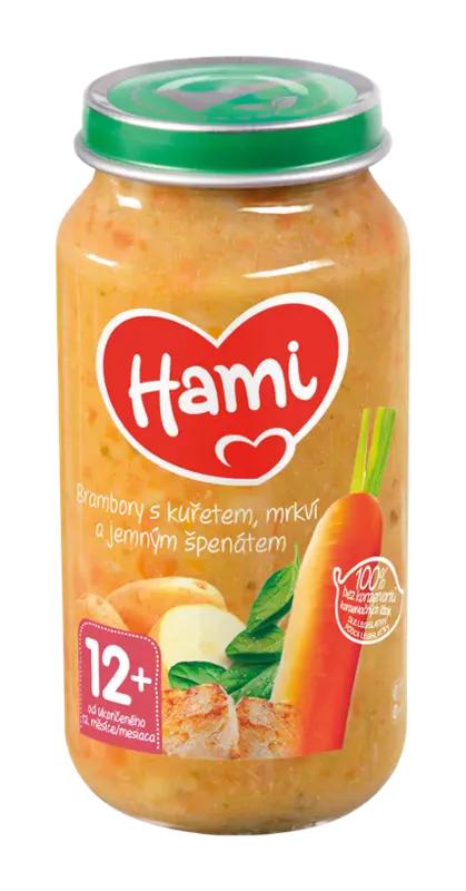 Hami Brambory s kuřetem, mrkví a jemným špenátem, 250 g