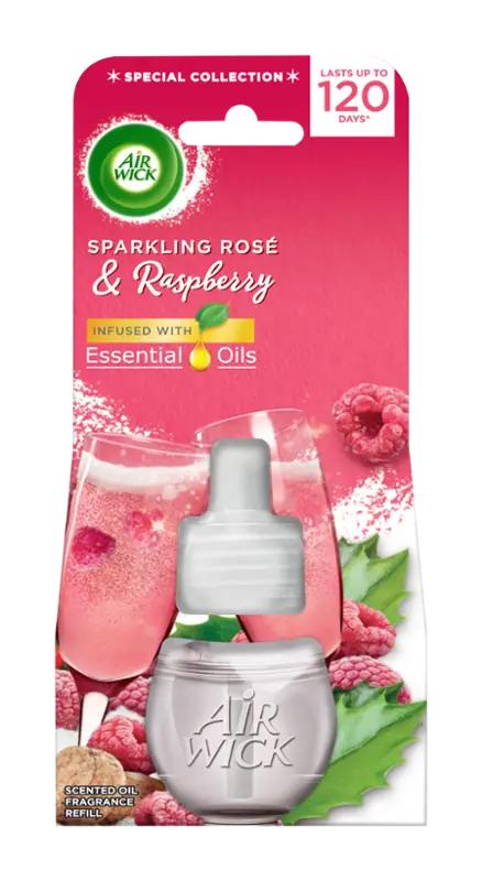 Air Wick Náplň do elektrického přístroje růžový sekt a maliny Essential Oils, 19 ml