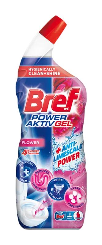 Bref WC čistič Power Aktiv Gel s efektem osvěžovače vzduchu Flower, 700 ml