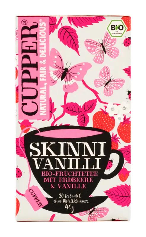 Cupper BIO bylinný čaj s vanilkovou a jahodovou příchutí Skinni Vanilli, 40 g