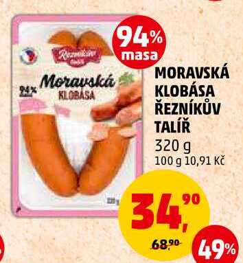 MORAVSKÁ KLOBÁSA ŘEZNÍKŮV TALÍŘ, 320 g 