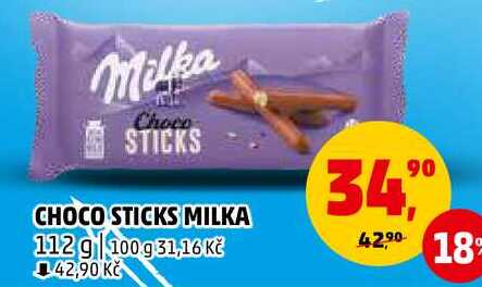 CHOCO STICKS MILKA, 112 g 