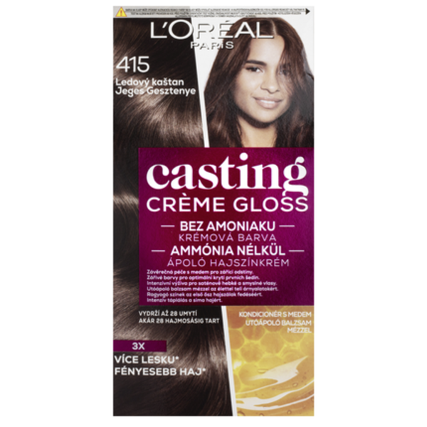 L´Oréal Paris Casting Creme Gloss semipermanentní barva na vlasy, odstín 415 ledový kaštan