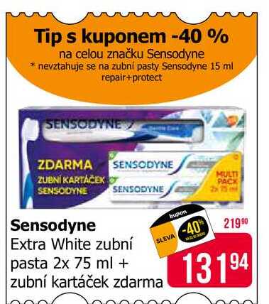 Sensodyne Extra White zubní pasta 2x 75 ml 