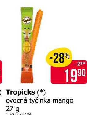 Tropicks ovocná tyčinka mango 27 g 