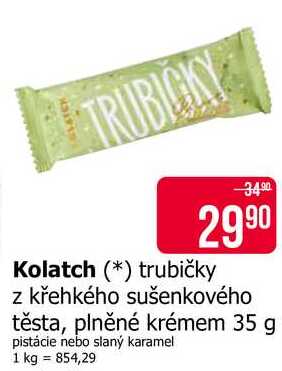 Kolatch trubičky z křehkého sušenkového těsta, plněné krémem 35 g 