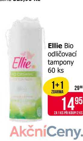 Ellie Bio odličovací tampony 60 ks 1+1 