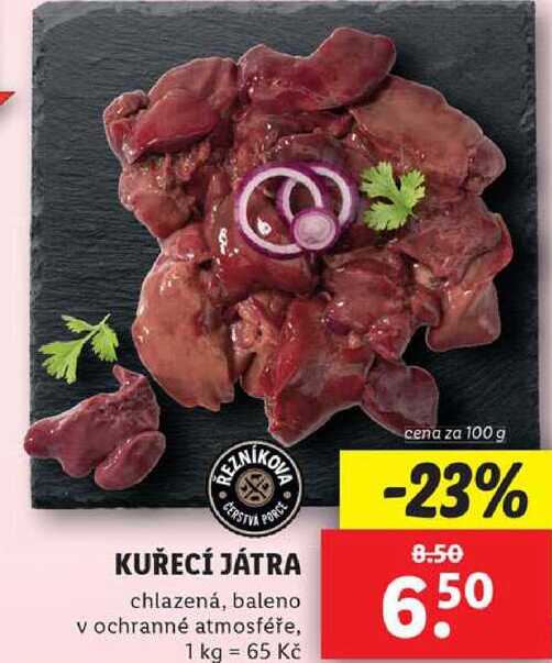 KUŘECÍ JÁTRA, cena za 100 g