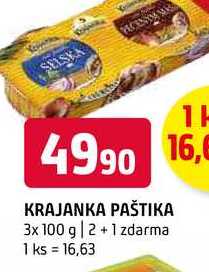 Krajanka Paštika 3x100g, vybrané druhy