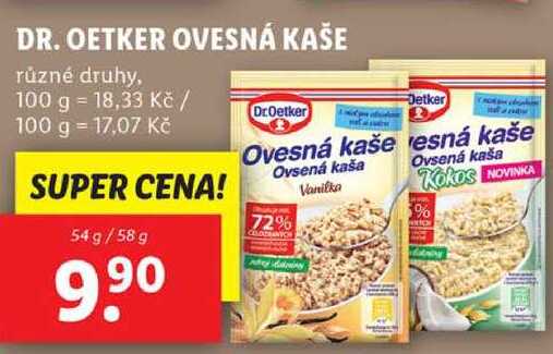 DR. OETKER OVESNÁ KAŠE, 54 g/58 g