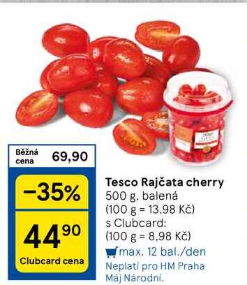 Tesco Rajčata cherry, 500 g, balená