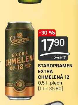 STAROPRAMEN EXTRA CHMELENÁ 12 0,5l, plech 