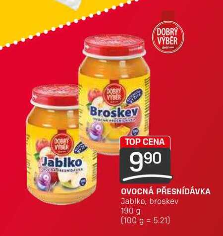 OVOCNÁ PŘESNÍDÁVKA Jablko, broskev 190 g 