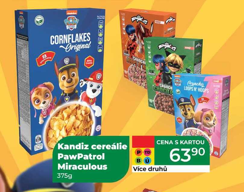 Kandiz cereálie PawPatrol Miraculous 375g 