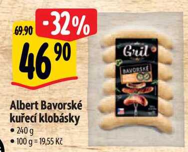 Albert Bavorské kuřecí klobásky, 240 g 