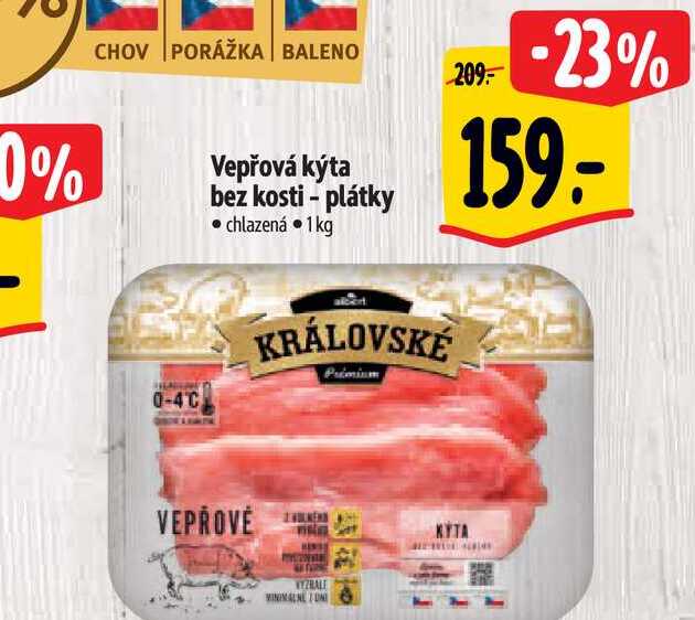  Vepřová kýta bez kosti - plátky 1 kg