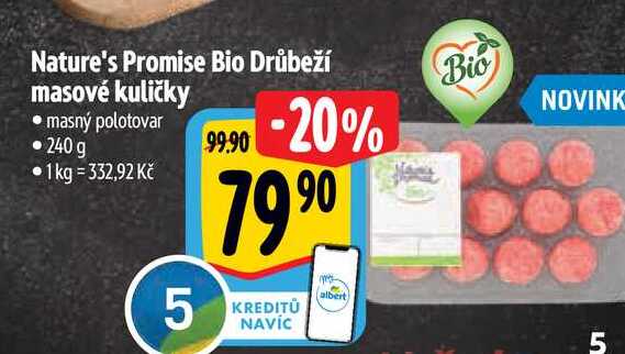 Nature's Promise Bio Drůbeží masové kuličky 240 g