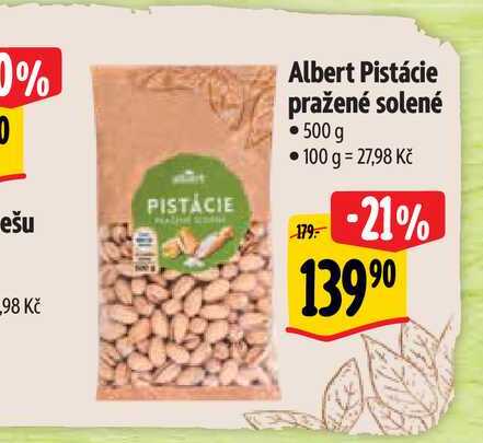  Albert Pistácie pražené solené • 500 g 