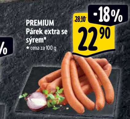  PREMIUM Párek extra se sýrem 100 g