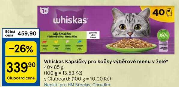 Whiskas Kapsičky pro kočky výběrové menu v želé, 40× 85 g