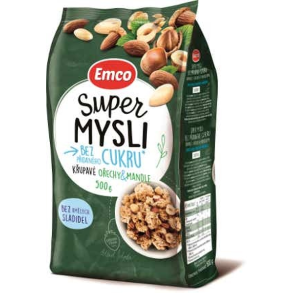 Emco Super Mysli bez přidaného cukru Křupavé Ořechy & Mandle