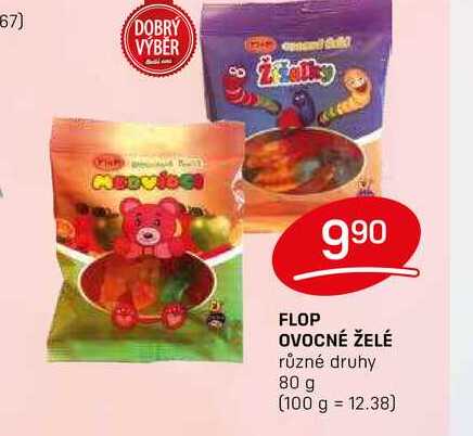 FLOP OVOCNÉ ŽELÉ různé druhy 80 g  