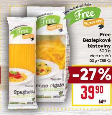 Free Bezlepkové těstoviny 500 g 